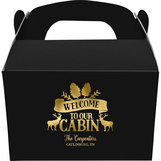Welcome to Our Cabin Gable Favor Boxes